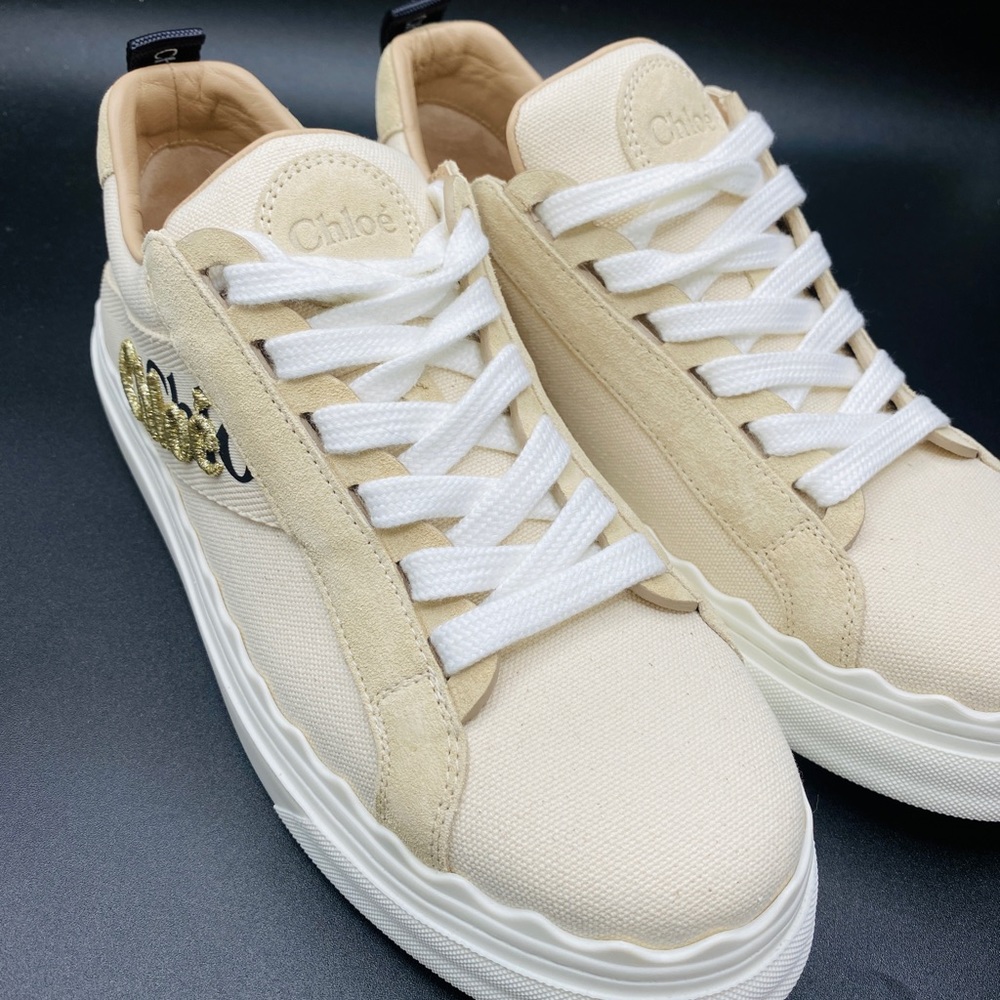 Chloe Women’s Lauren Low Top Leather Sneakers Size 9 New without Box AUTHENTIC